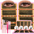 DIY Lash Extension Kit 200/720PCS Cluster Lashes w/ Bond Seal & Tweezers Wispy Set