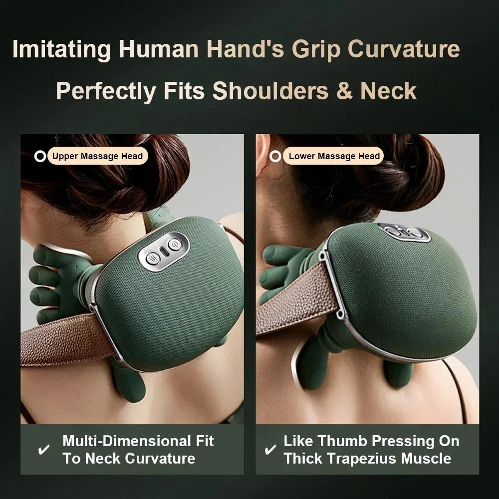 Heated Neck Massager – Deep Tissue Shiatsu with Hot Compress for Relaxation & Wellness
