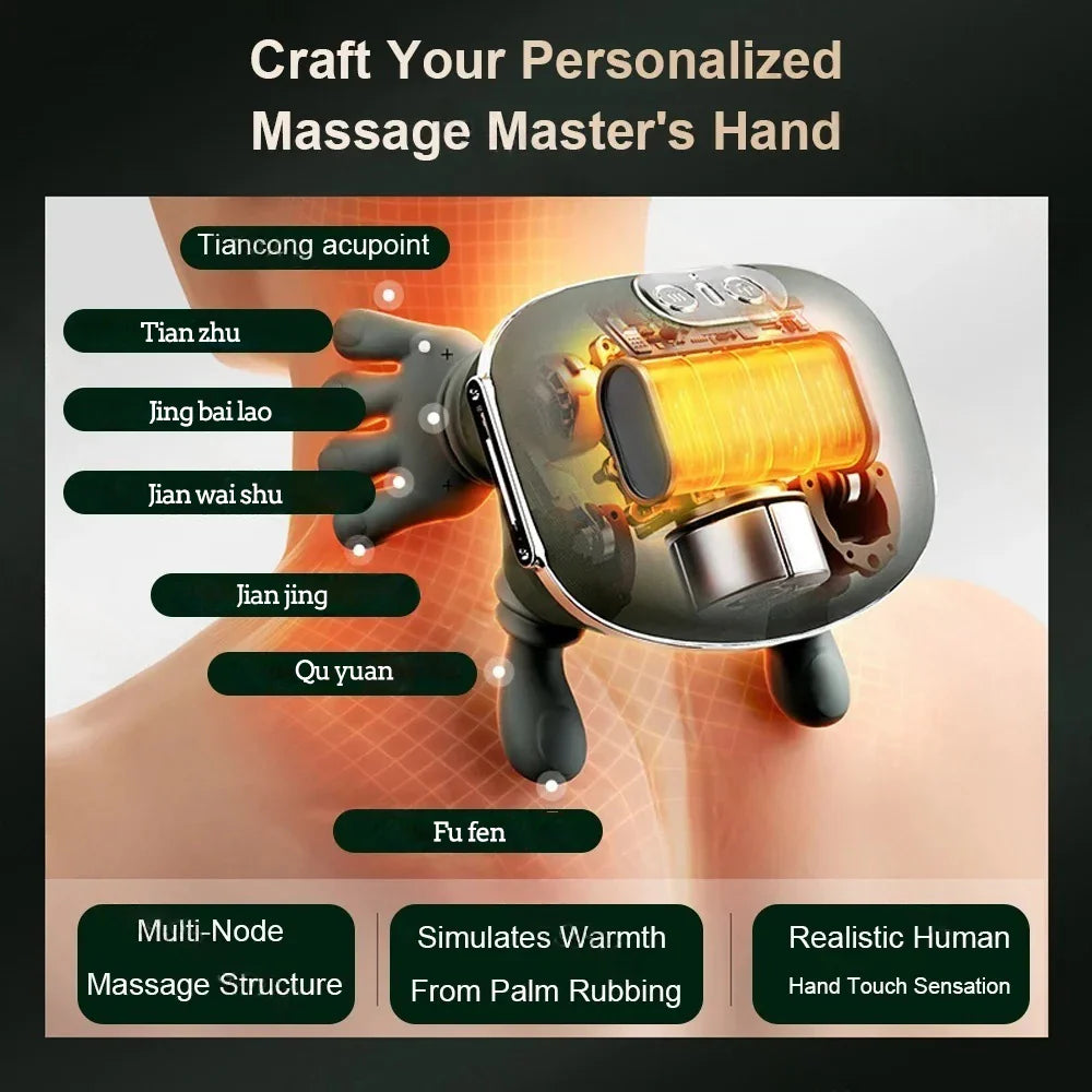 Heated Neck Massager – Deep Tissue Shiatsu with Hot Compress for Relaxation & Wellness
