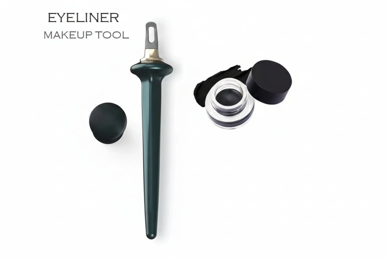 Silicone Eyeliner brush waterproof non-smudge eyeliner auxiliary tool eyeliner with black eyeliner cream