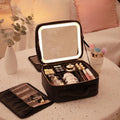 Multifunctional Partition Portable Waterproof Large Capacity Led Mirror Cosmetic Bag
