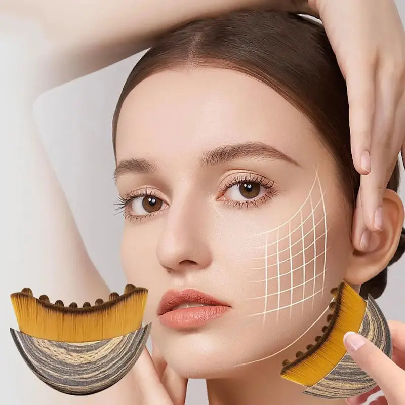 Lymphatic Contour Face Brush- Ergonomic Facial Drainage Massager