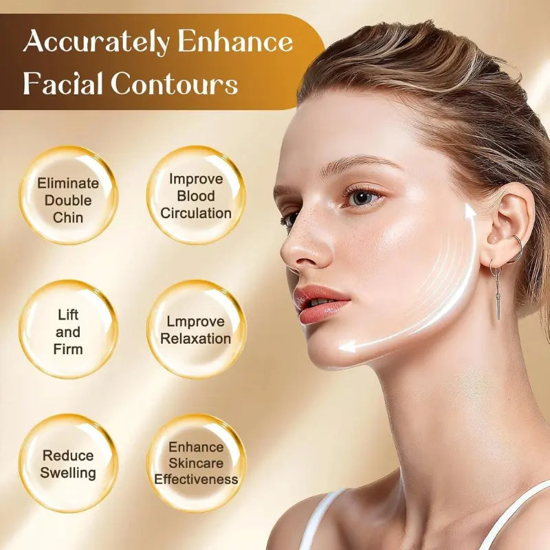 Lymphatic Contour Face Brush- Ergonomic Facial Drainage Massager