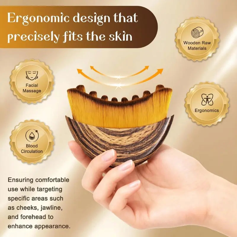 Lymphatic Contour Face Brush- Ergonomic Facial Drainage Massager